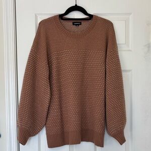 Summersalt The Lux Cashmere Blend Mix Stitch Sweater with Balloon Sleeves